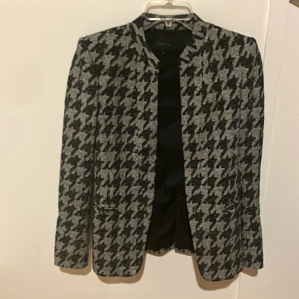 Theory blazer black/grey houndstooth size 2